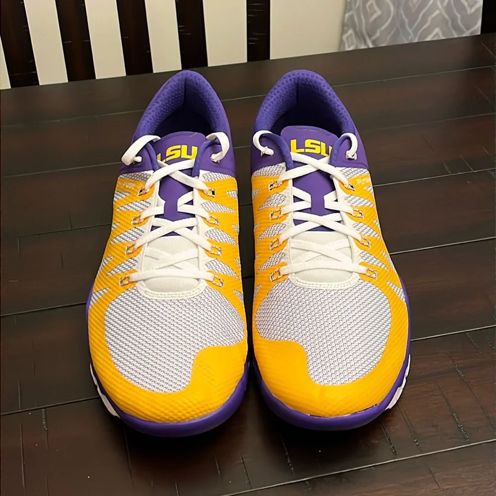 Nike Free Trainer 5.0 V6 AMP Louisiana LSU Tigers shoes sneaker 723939 571 sz 15